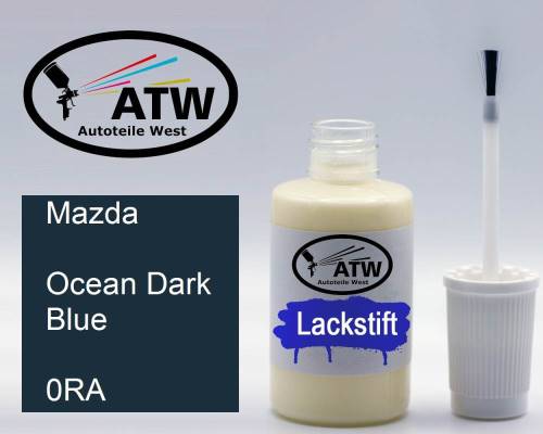 Mazda, Ocean Dark Blue, 0RA: 20ml Lackstift, von ATW Autoteile West.